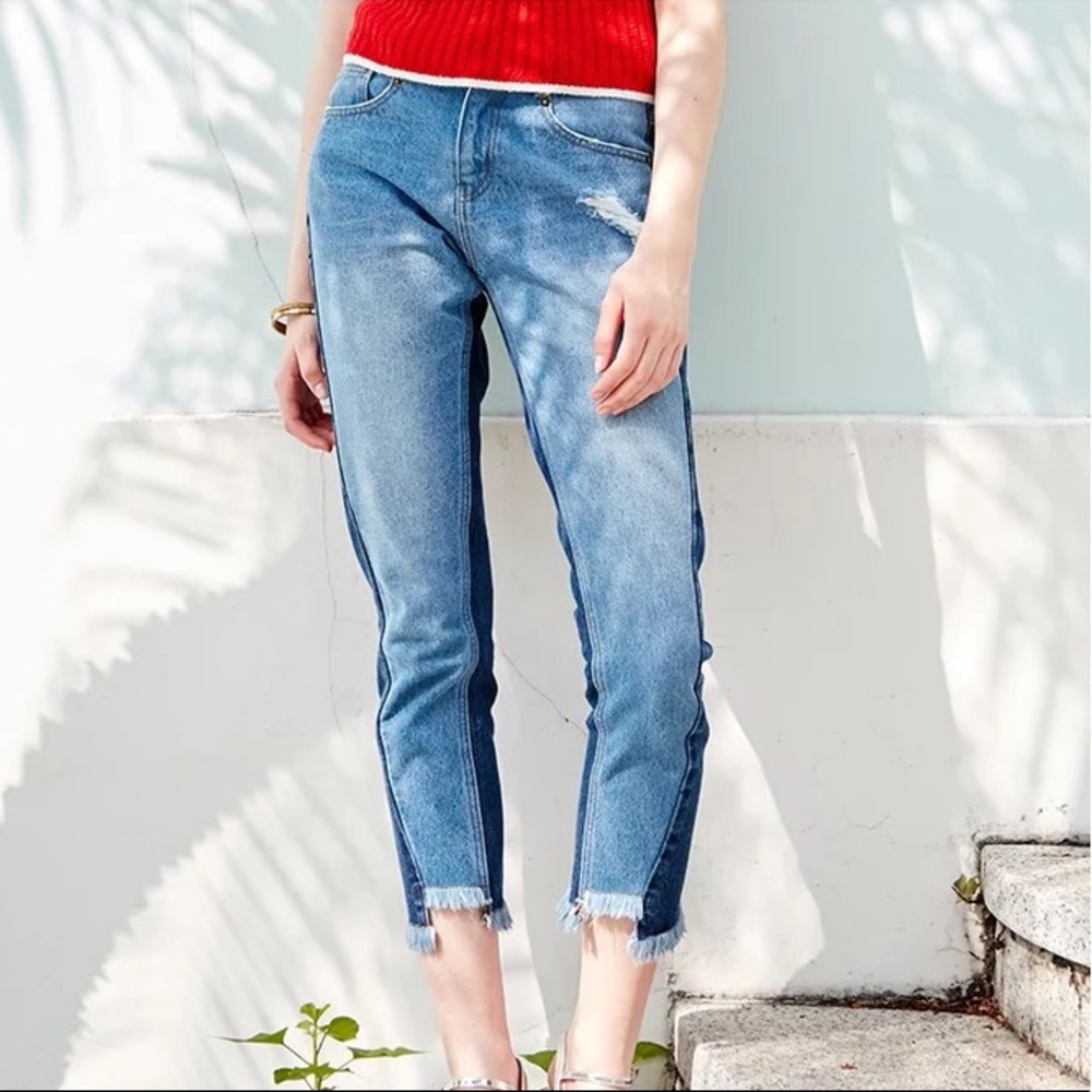 Rose Bullet two tone jeans